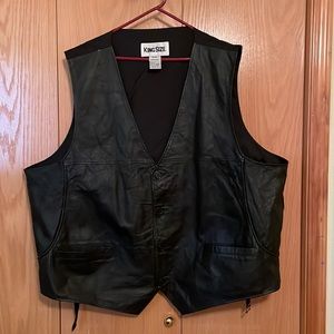Men’s Genuine Leather Vest 5XL